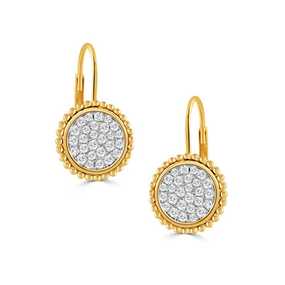 18K WHITE AND YELLOW GOLD DIAMOND EARRING