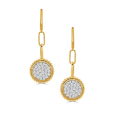 18K WHITE AND YELLOW GOLD DIAMOND EARRING