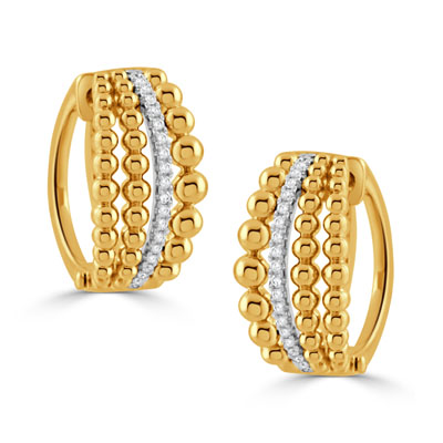 18K WHITE AND YELLOW GOLD DIAMOND EARRING