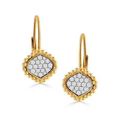18K WHITE AND YELLOW GOLD DIAMOND EARRING